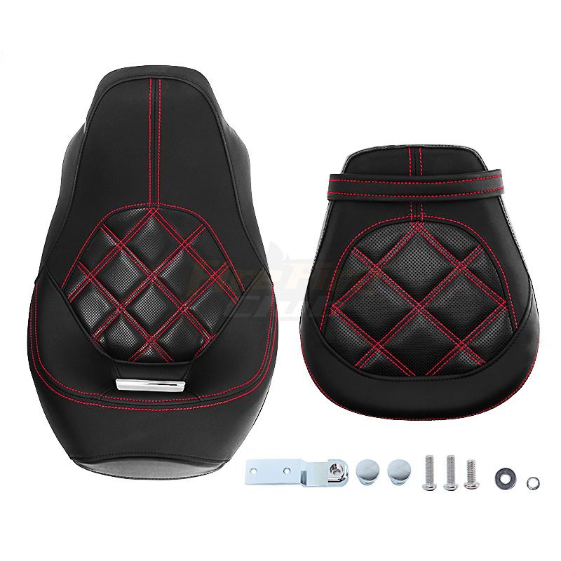【並行輸入品】 ハーレーツーリング cvo ストリート glide ロードキング クラシック 1998-2008 カスタム オートバイ シート 2アップ 旅客低 puレザーの画像