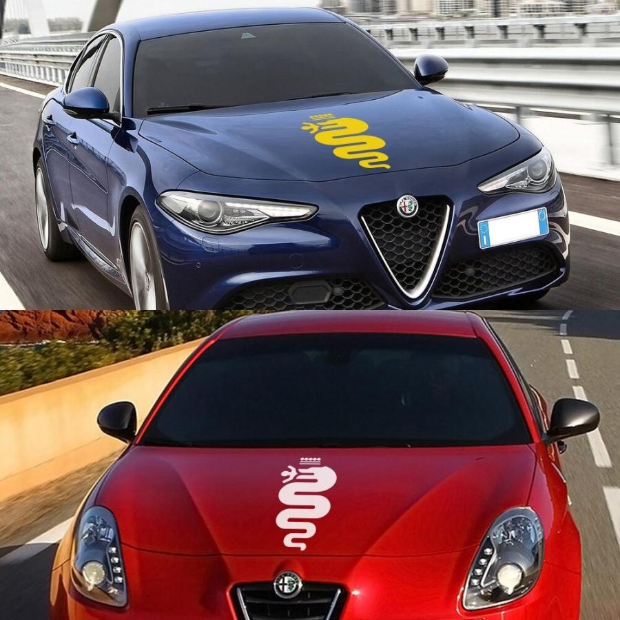 スタイリングステッカー◆デカール　送料無料 アルファロメオ Alfa Romeo　12カラーより選択 ボンネットフード 車 bhu｜yko-storeyk｜04