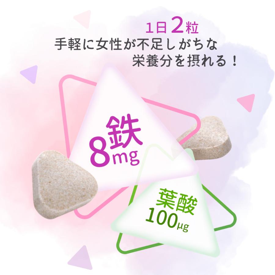 ＼33％OFF／鉄・Fe＆葉酸 240粒 1袋120日分  (タブレット/チュアブル/貯蔵鉄/鉄分/鉄活/プルーン風味/おいしいサプリ/健康/サプリ/栄養/国内製造) | Koplina | 03
