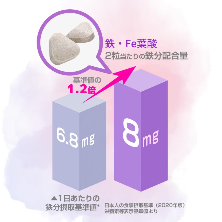 ＼33％OFF／鉄・Fe＆葉酸 240粒 1袋120日分  (タブレット/チュアブル/貯蔵鉄/鉄分/鉄活/プルーン風味/おいしいサプリ/健康/サプリ/栄養/国内製造) | Koplina | 05