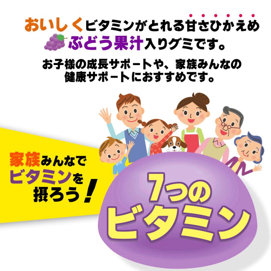 グミサプリ ビタミン 60粒 1袋20日分  (グミ/ぶどう果汁入り/おいしいサプリ/マルチビタミン/家族/子ども/健康/栄養/国内製造)【爆買】 | Koplina | 03