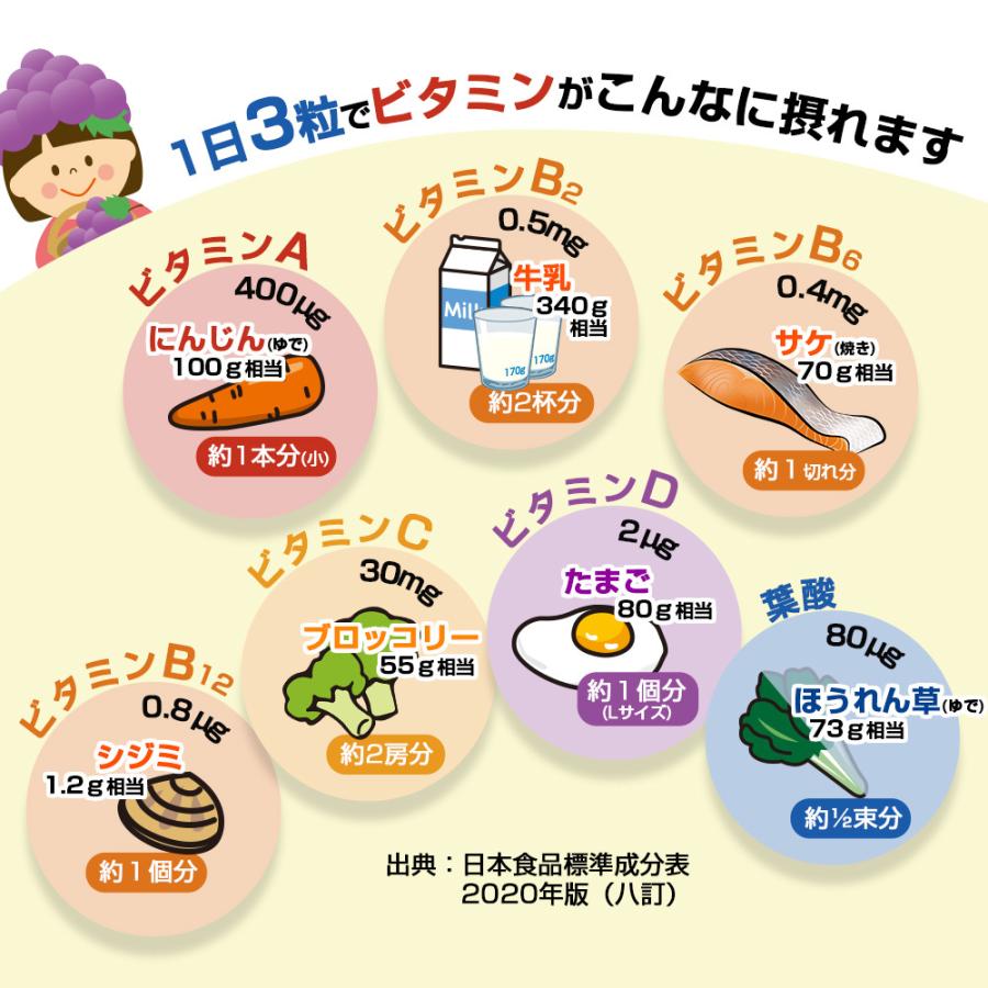 グミサプリ ビタミン 60粒 1袋20日分  (グミ/ぶどう果汁入り/おいしいサプリ/マルチビタミン/家族/子ども/健康/栄養/国内製造)【爆買】 | Koplina | 05