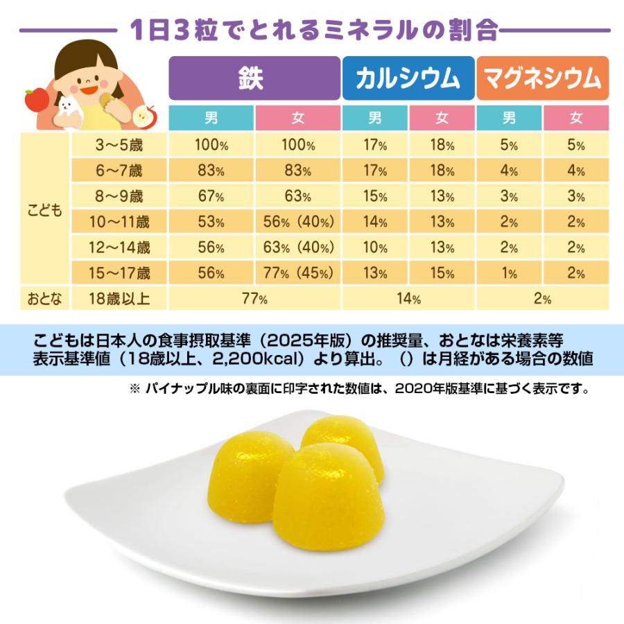 グミサプリ 鉄＆カルシウム（りんご味） 180粒 60日分 3個セット 果汁入り おいしい ミネラル 子ども 健康 サプリメント 栄養補助食品 安心国内製造 コプリナ | Koplina | 04