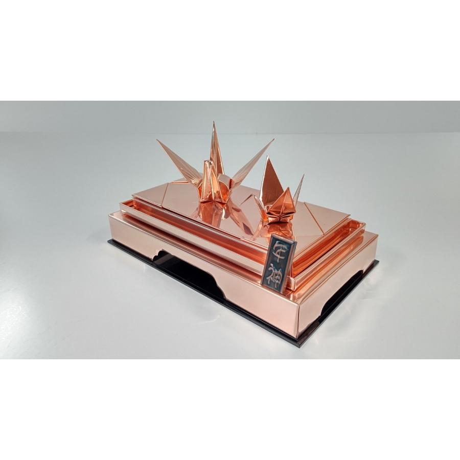 置物/親子鶴/インテリア/玄関/工芸品/贈り物/祖父母/父母/お世話になった方/銅板折り鶴/ 親子鶴 typeB 横25cm奥行き15cm高さ15.3cm（ケース含む）_2