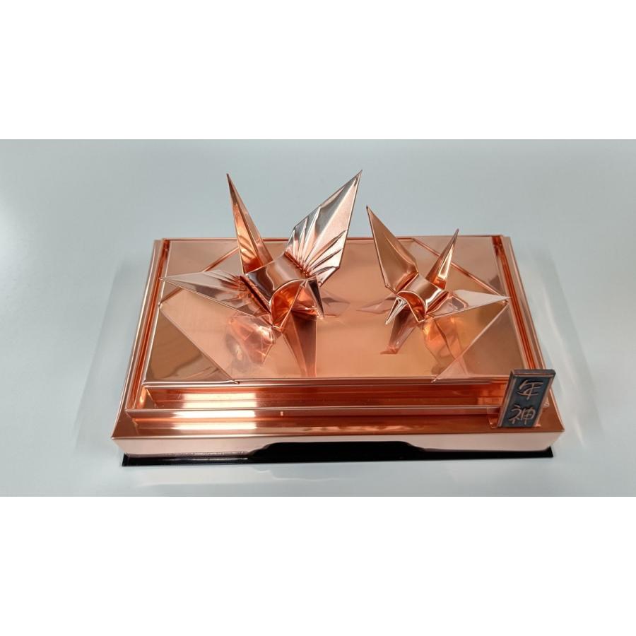 置物/親子鶴/インテリア/玄関/工芸品/贈り物/祖父母/父母/お世話になった方/銅板折り鶴/ 親子鶴 typeB 横25cm奥行き15cm高さ15.3cm（ケース含む）_4