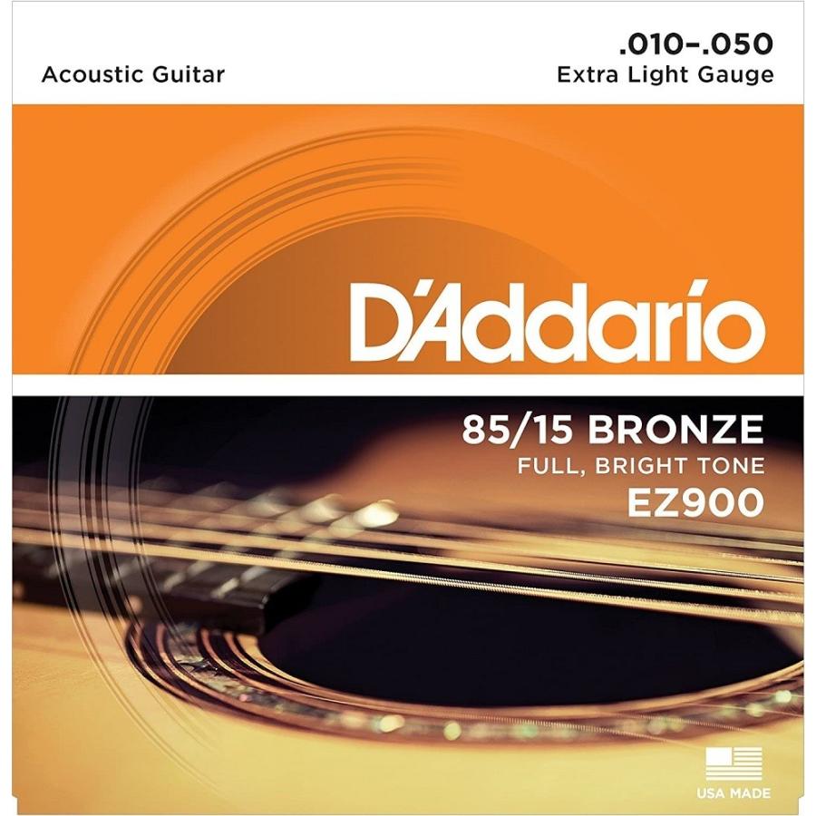 D'Addario ダダリオ アコースティックギター弦 85/15アメリカンブロンズ Extra Light .010-.050 EZ900(定形外郵便、代引不可、送料別商品)｜yleciel