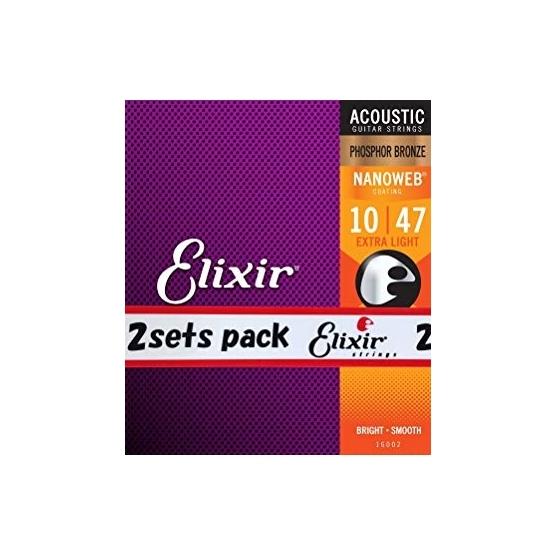 エリクサー ELIXIR 弦 Elixir/エリクサー アコースティックギター弦 #16002 2個セット