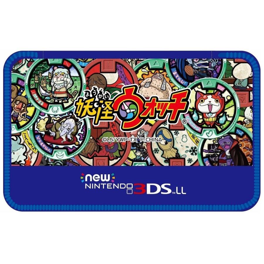 new NINTENDO 3DSLL 専用 妖怪ウォッチ ポーチ メダル柄ブルーVer