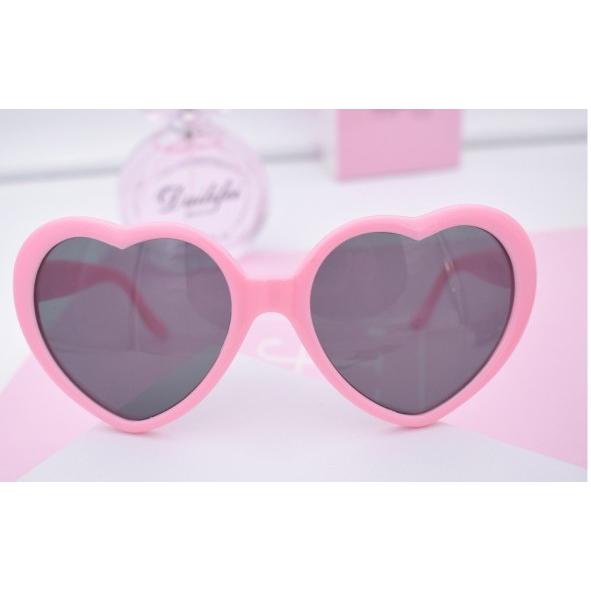 並行輸入品】面白サングラス UVカット ハートサングラス 《ピンク