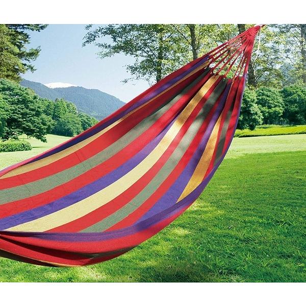 新品未使用品】カラフル ストライプ ハンモック アウトドア キャンプ