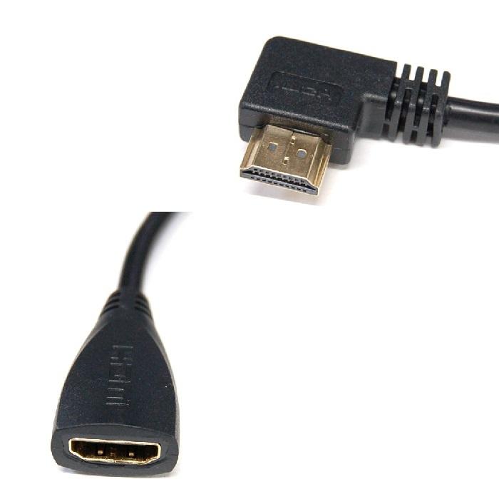 CY Up角度付き90度コネクタHDMI 1.4?with Ethernet  3dタイプAオスto aメス延長ケーブル0.5?M