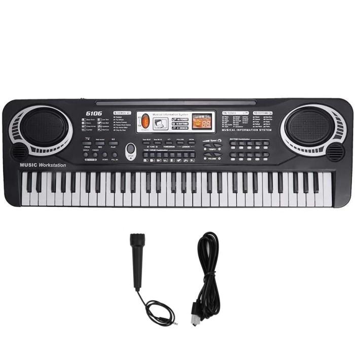 61鍵盤 電子キーボード 多機能 16トーン 10種リズム 軽量 コンパクト 子供 ピアノ 練習 おもちゃ(送料別商品)