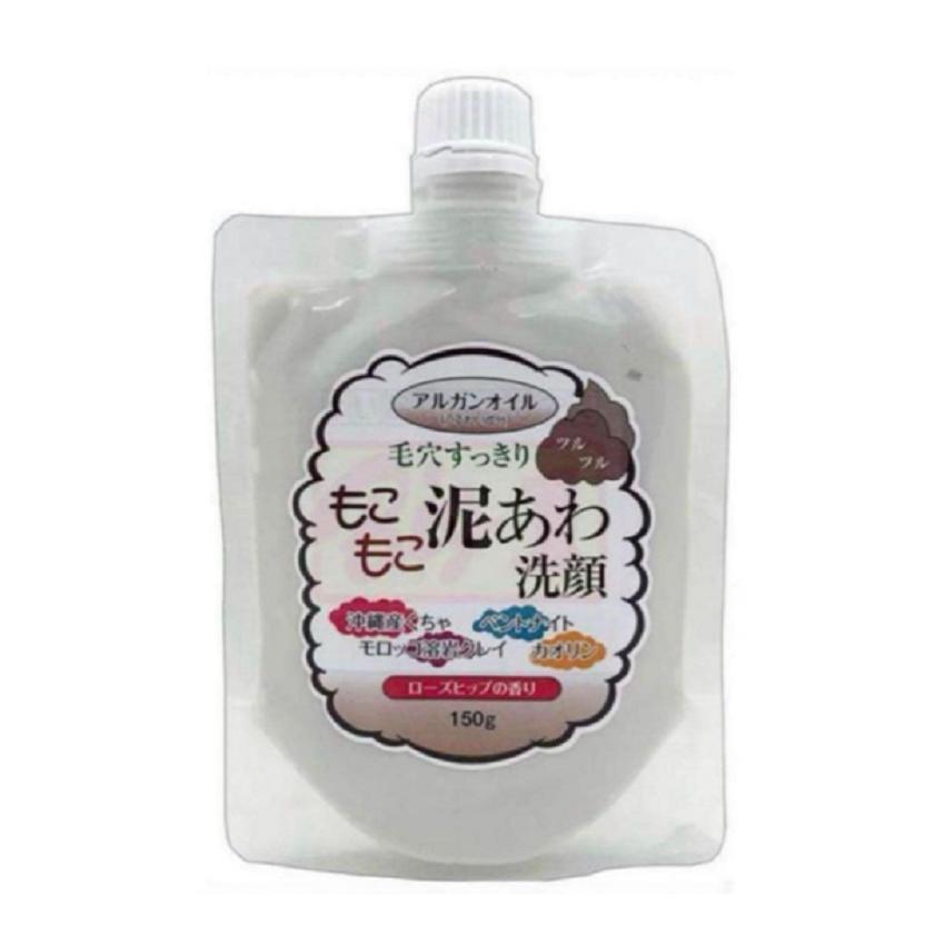 毛穴すっきり もこもこ 泥あわ洗顔 150g クレイ 石けん ローズヒップの 