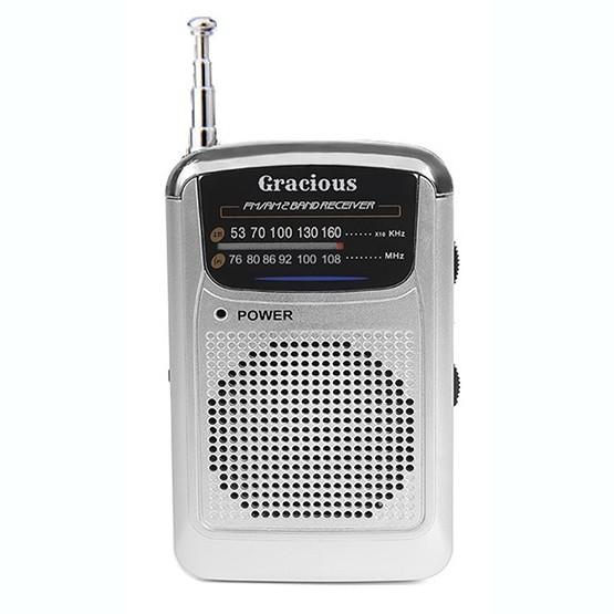 Gracious AM/FMポケットラジオ イヤホン付き スピーカー搭載 AMラジオ