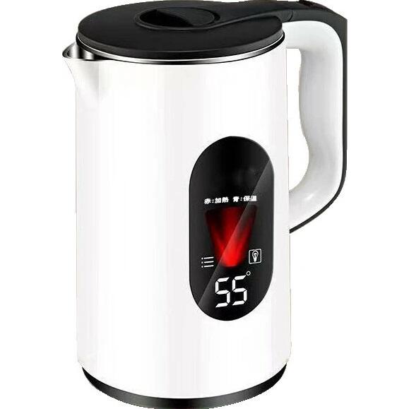 保温機能付き 大容量 電気ケトル ホワイト 1.6L おしゃれ 電気ポット