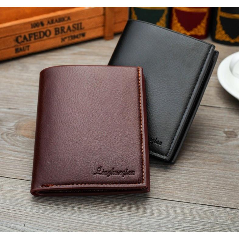 メンズ 二つ折り財布 縦型 ブラック レザー調 財布 カード入れ カード収納 札入れ 定期入れ シンプル ビジネス 定形外郵便 代引不可 送料別商品 Le Ciel 通販 Yahoo ショッピング