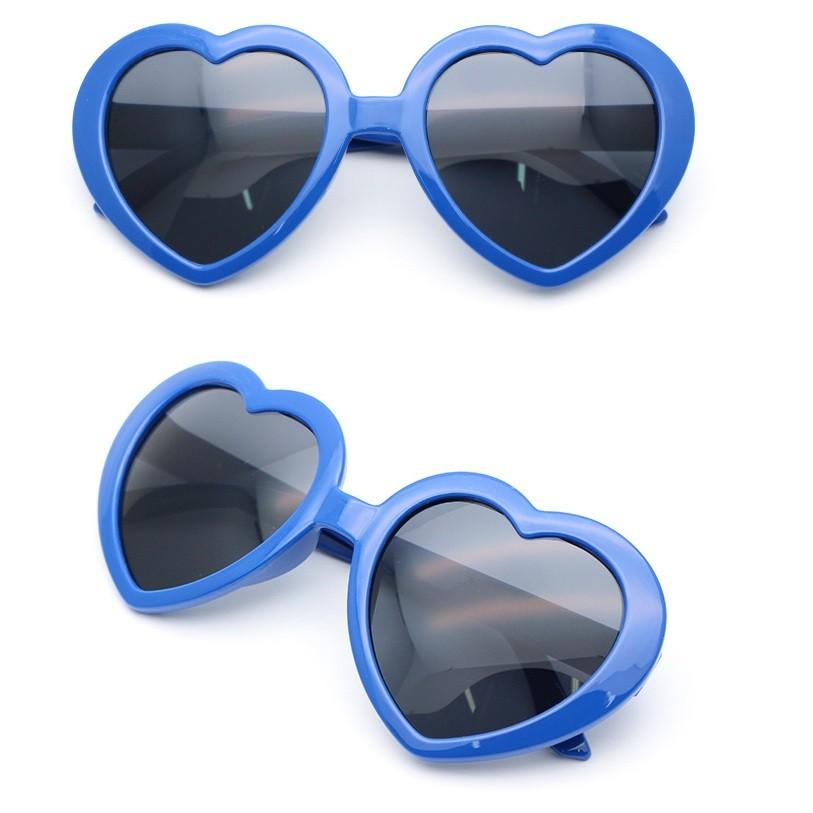 人気海外一番 在庫限り 面白サングラス UVカット ハートサングラス 《ブルー》 定形外郵便 代引不可 送料別商品