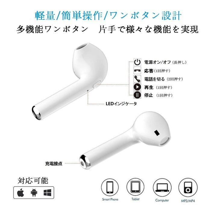 Bluetooth 完全ワイヤレスイヤホン 《ホワイト》 音楽 通話 片耳可能 イヤフォン(定形外郵便、代引不可、送料別商品)｜yleciel｜02