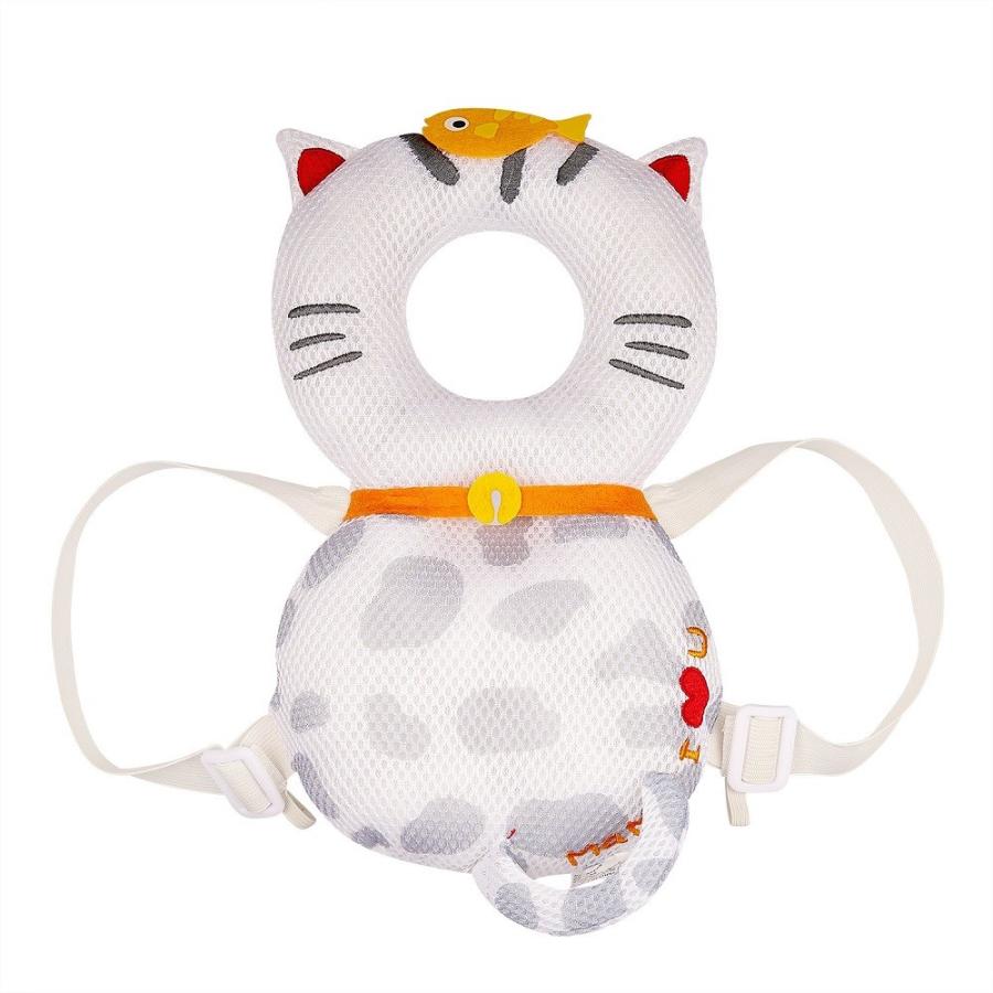 ベビー ヘッドガード 赤ちゃん 子供 保護 送料別商品 リュック 猫 ネコ 《ホワイト》 かわいい