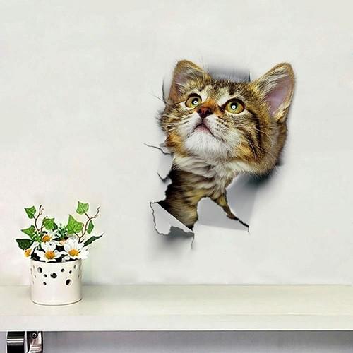 飛び出す 猫の3Dウォールステッカー 01 壁紙 シール 猫 ネコ ねこ(定形外郵便、代引不可、送料別商品)｜yleciel｜02