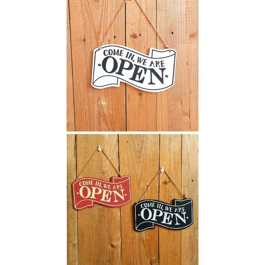 並行輸入品】OPEN&CLOSED 木製サインプレート 《レッド》 オープン