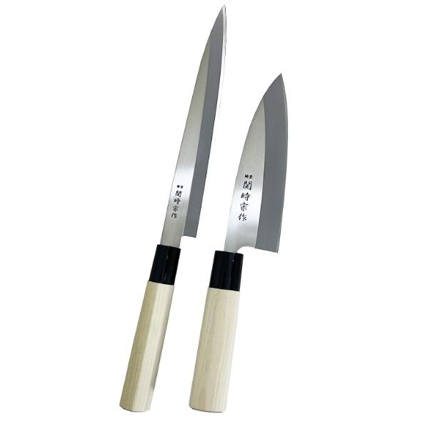 スミカマ(SUMIKAMA) 関時宗作 和包丁 2点セット 日本製 刺身包丁 出刃包丁 包丁 魚 刺身 和食 関市製 300ST(送料別商品)