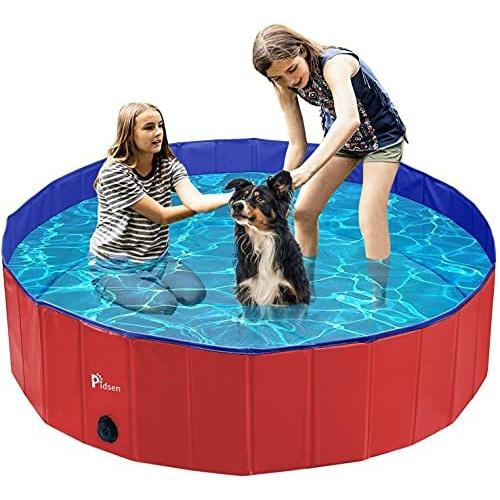 Pidsenペット用プール折りたたみポータブルバスグッズ 犬、猫用 子どもの水遊びプールにも PVC製 (Xl（120*120*30cm
