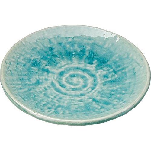 宗峰窯 皿 トルコ貫入 石目 5.0 丸皿 ブルー 約φ15.5×2cm 310-18-023