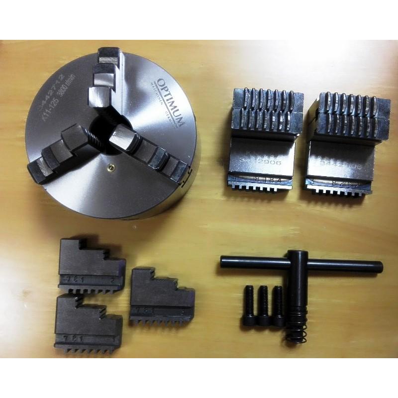 精密三爪チャック 125mm 生爪2セット付 旋盤用 3つ爪チャック 精密三爪チャック 125mm 生爪2セット付 旋盤用 3つ爪チャック