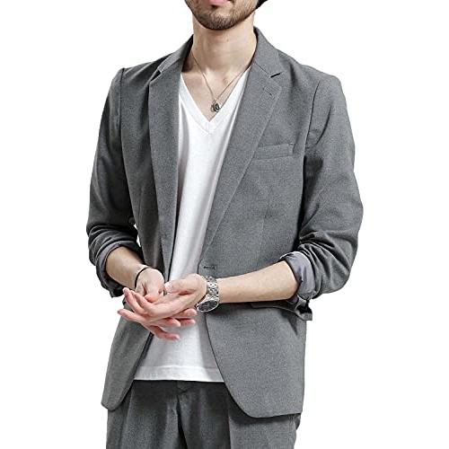 メンズ ジャケット ビジネスカジュアル 春夏 おしゃれ スーツジャケット スリム ファッション