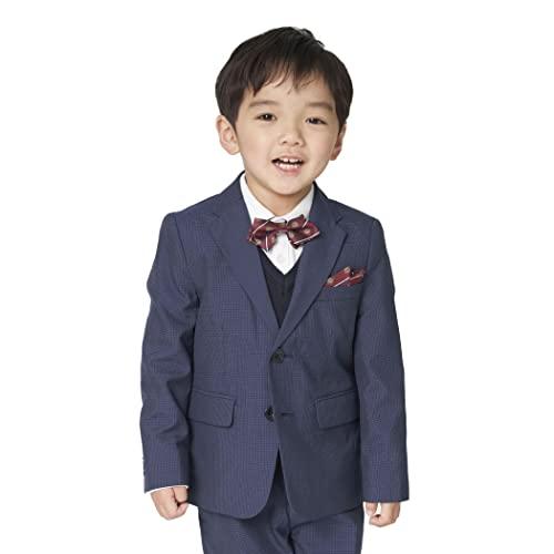 (コムサイズム) COMME CA ISM マイクロチェック柄 ジャケット (110-130cm) 98-03GY15-202 120cm ネイビー