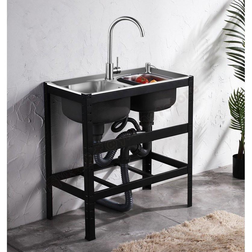 国際ブランド 新品 キッチンツール シンク 流し台 台所 便利 手入れが簡単 多機能 2槽シンク 業務用 家庭用 大容量 簡単に安装 シンクブラケット 蛇口付き 限定製作 Atempletonphoto Com