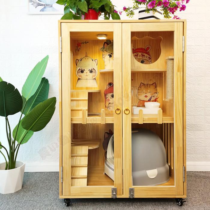 在庫有】 新入荷 簡単組立 猫の楽園 アパート自由出入りドア冬防寒 
