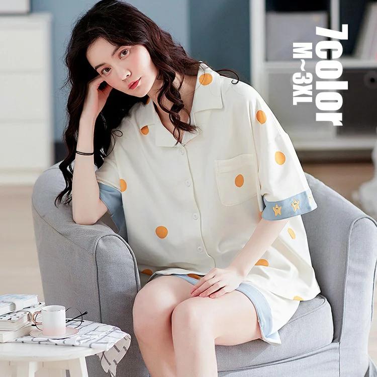 パジャマ レディース 夏 半袖 可愛い 寝巻き 部屋着 上下セット 開襟 韓国風 オシャレ きれいめ レディースルームウエア ゆったり 7色 Rgpatkubv8 レディースファッション Amigofood Ro