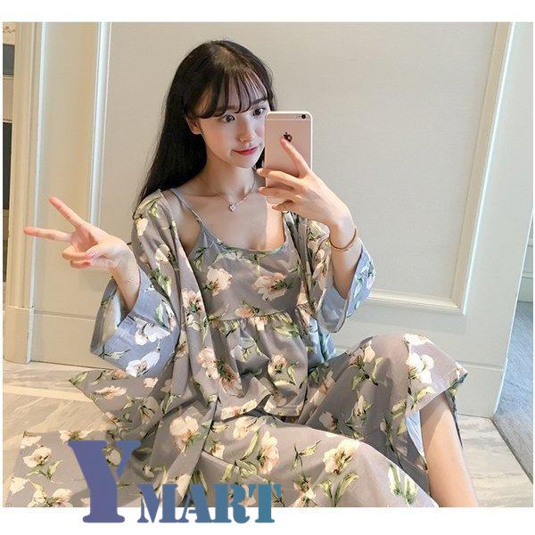 パジャマ ルームウェア レディース 上下 セットアップ 女の子 かわいい 3点セット 上下セット キャミソール 部屋着 寝巻き パジャマセット ナイトウェア 花柄 Mwpa005 Ymart 通販 Yahoo ショッピング