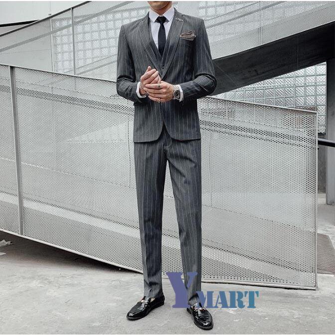 激安ブランド メンズスーツ ジャケット パンツ ベスト 3スリーピース スリムストライプスーツ 紳士服大きいサイズ 高級一つボダンスーツ通勤 結婚式 メンズ フォーマルスーツ 就職活動 二次会 ビジネススーツ ビジネススーツ Www Radio10 Sr
