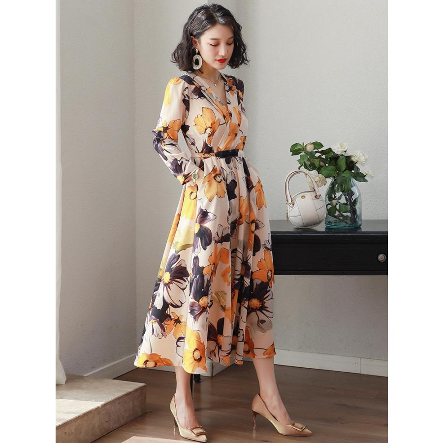 オープニング ワンピース レディース 花柄 夏服 シフォンワンピ ロングワンピース 40代 オシャレ 可愛い 上品 きれいめ Aライン マキシワンピースvネック Ol Praxisfrauendorf De