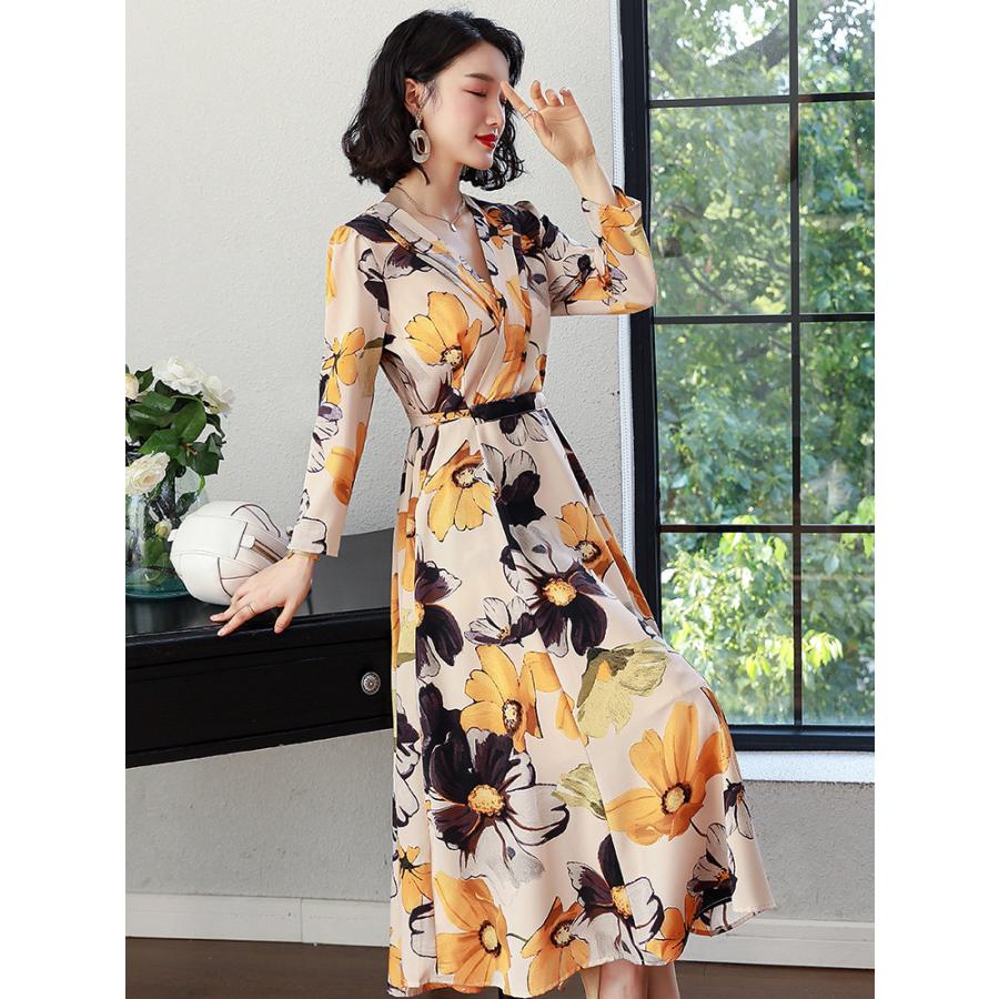 オープニング ワンピース レディース 花柄 夏服 シフォンワンピ ロングワンピース 40代 オシャレ 可愛い 上品 きれいめ Aライン マキシワンピースvネック Ol Praxisfrauendorf De