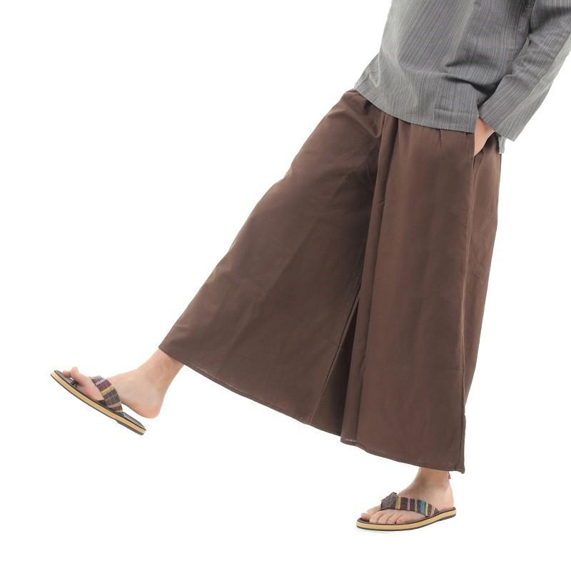 タイパンツ ゴム仕様 無地 ワイドパンツ ユニセックス メンズ