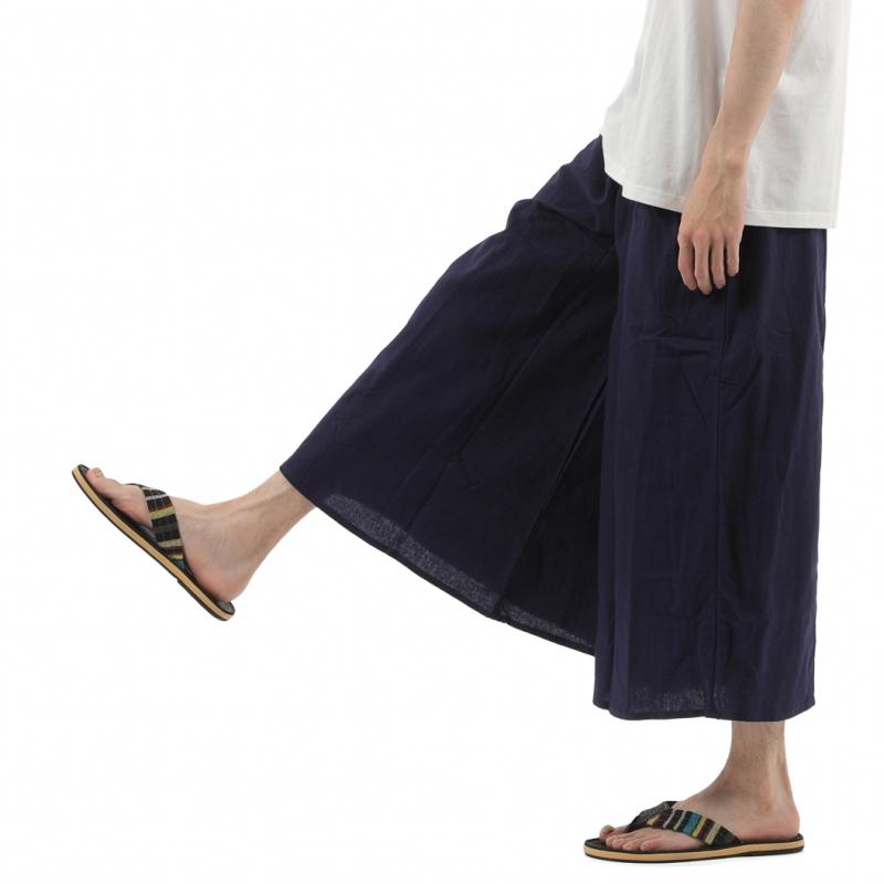 タイパンツ ゴム仕様 無地 ワイドパンツ ユニセックス メンズ