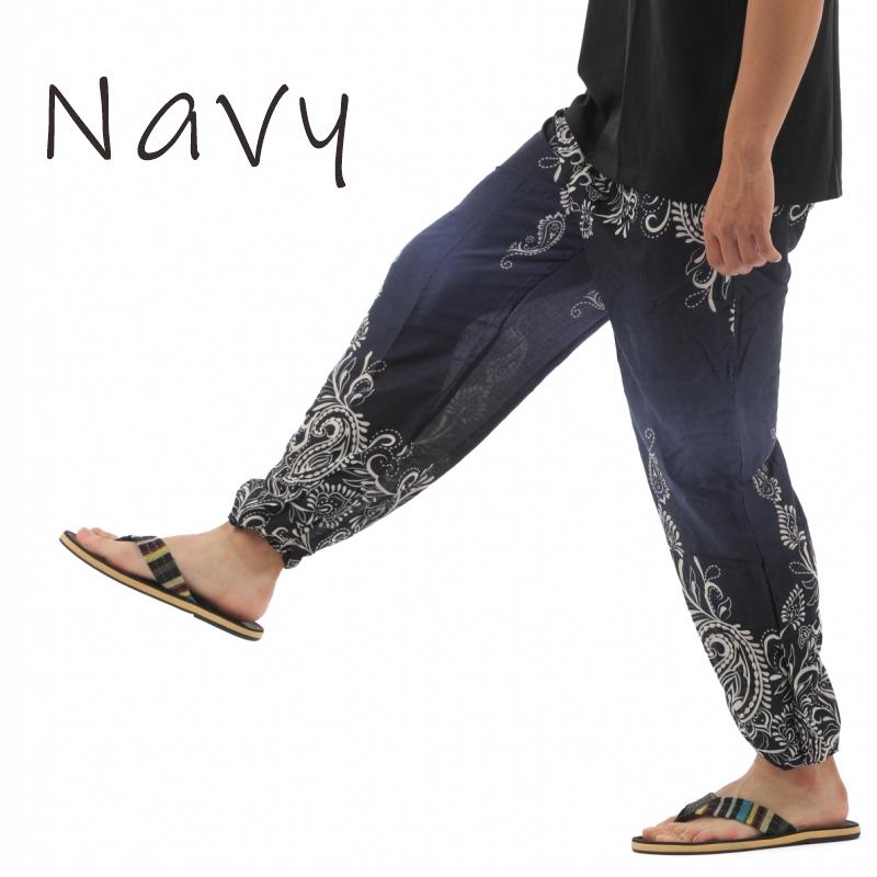 【新品】パンツスカート　タイパンツ　アラジンパンツ　男女兼用　ブラック サルエルパンツ アラジンパンツ 和柄 タイパンツ メンズ