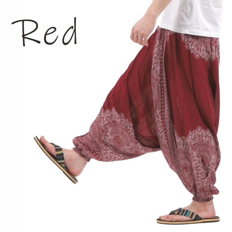 サルエルパンツ メンズ レディース アラジンパンツ レーヨン タイ