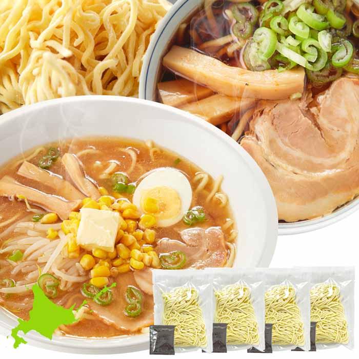 醤油と味噌の2種類が楽しめる食べ比べセット!!北海道ラーメン4食(各2食）スープ付き-ゆうパケット出荷｜ymcshop｜02