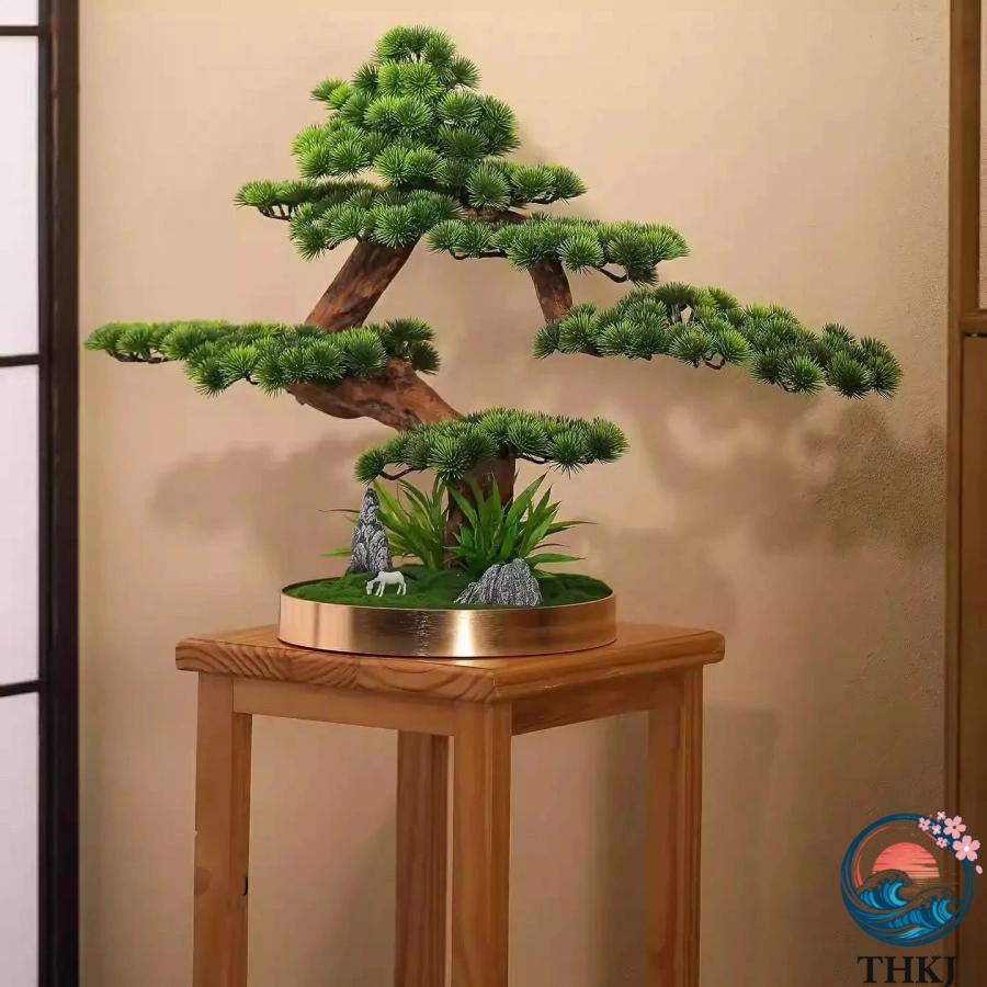 横幅 83cm 高 53cm アート フェイク盆栽 松 人工盆栽 フェイクグリーン