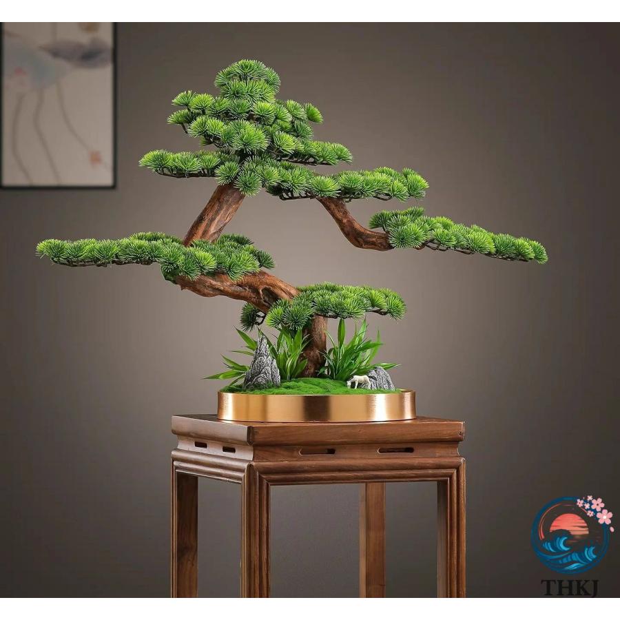 横幅 83cm 高 53cm アート フェイク盆栽 松 人工盆栽 フェイクグリーン
