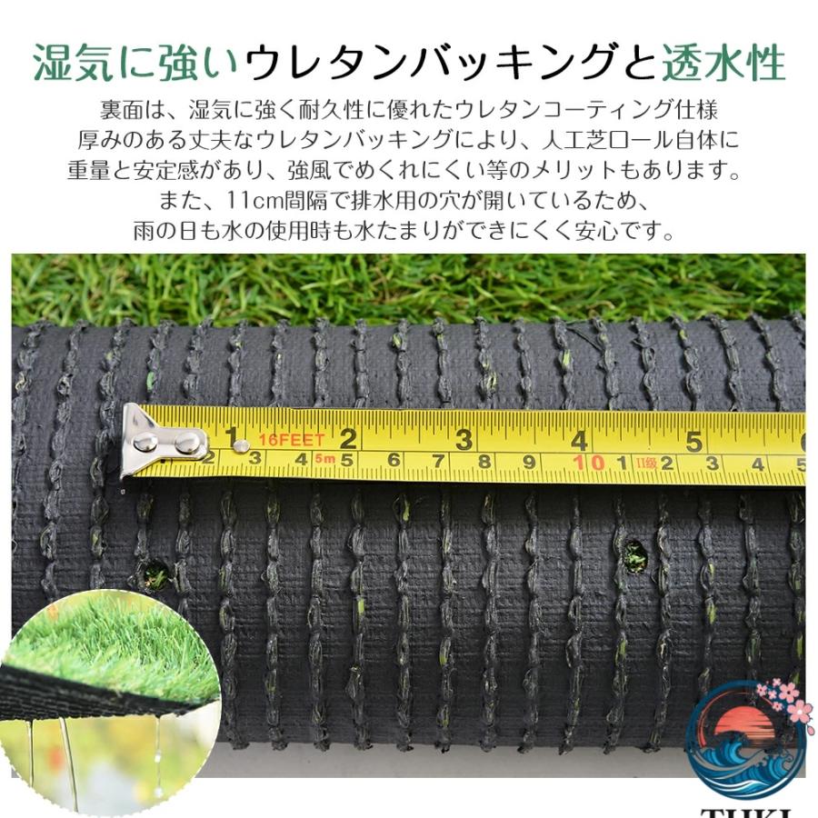 人工芝 ロール 2m×10m 芝丈 20mm ピン 42 本つき 2 色立体感 透水穴