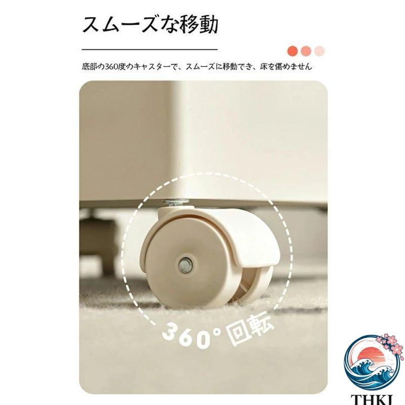 5 層収納キャビネット 360 度回転ワゴン キャスター付属 サイドテーブル兼用 キーホルダー収納対応 無地おしゃれの画像