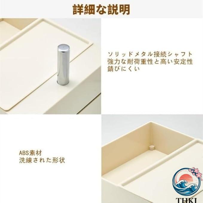 5 層収納キャビネット 360 度回転ワゴン キャスター付属 サイドテーブル兼用 キーホルダー収納対応 無地おしゃれの画像