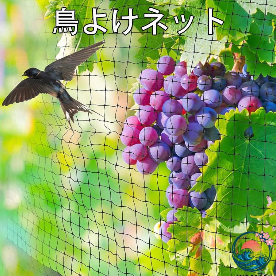 防鳥ネット 鳥よけネット 幅 2.1m× 縦 30m 果物 鳥よけ 黒 大容量 16mm