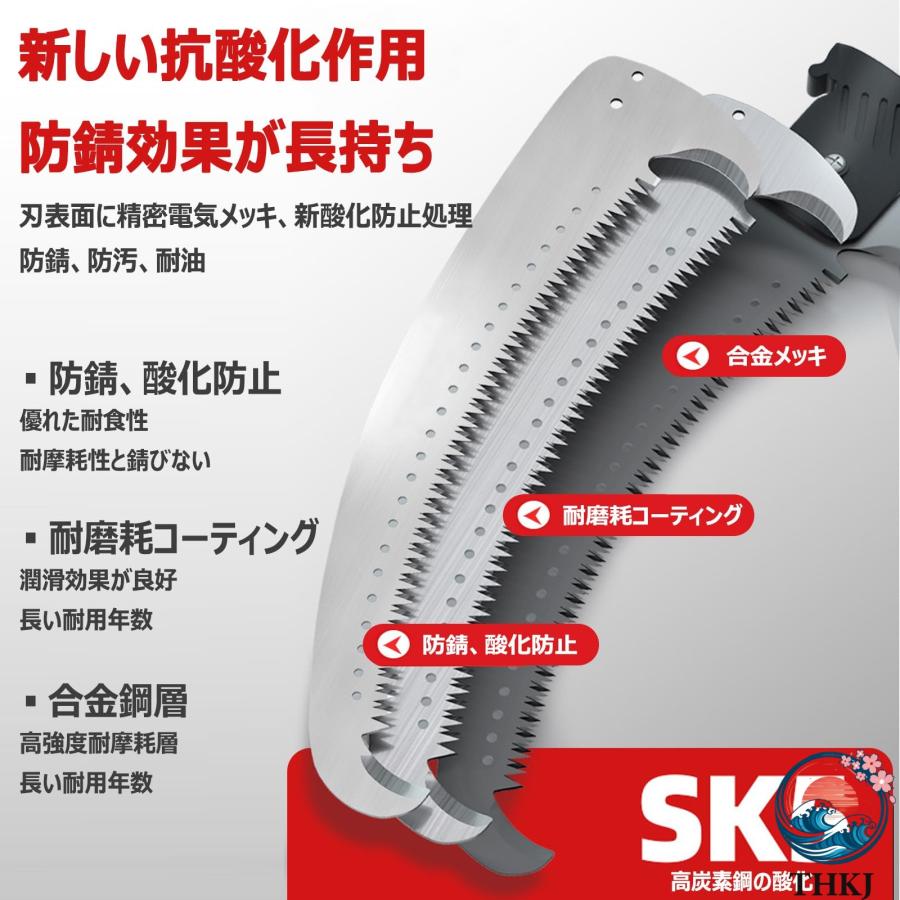 高枝ノコギリ 伸縮式 高枝切りバサミ 高所剪定鋏 高枝鋸 高級炭素刃 高枝切りはさみ 枝剪定 超軽量 巨大省力 手動剪定ばさみ_3